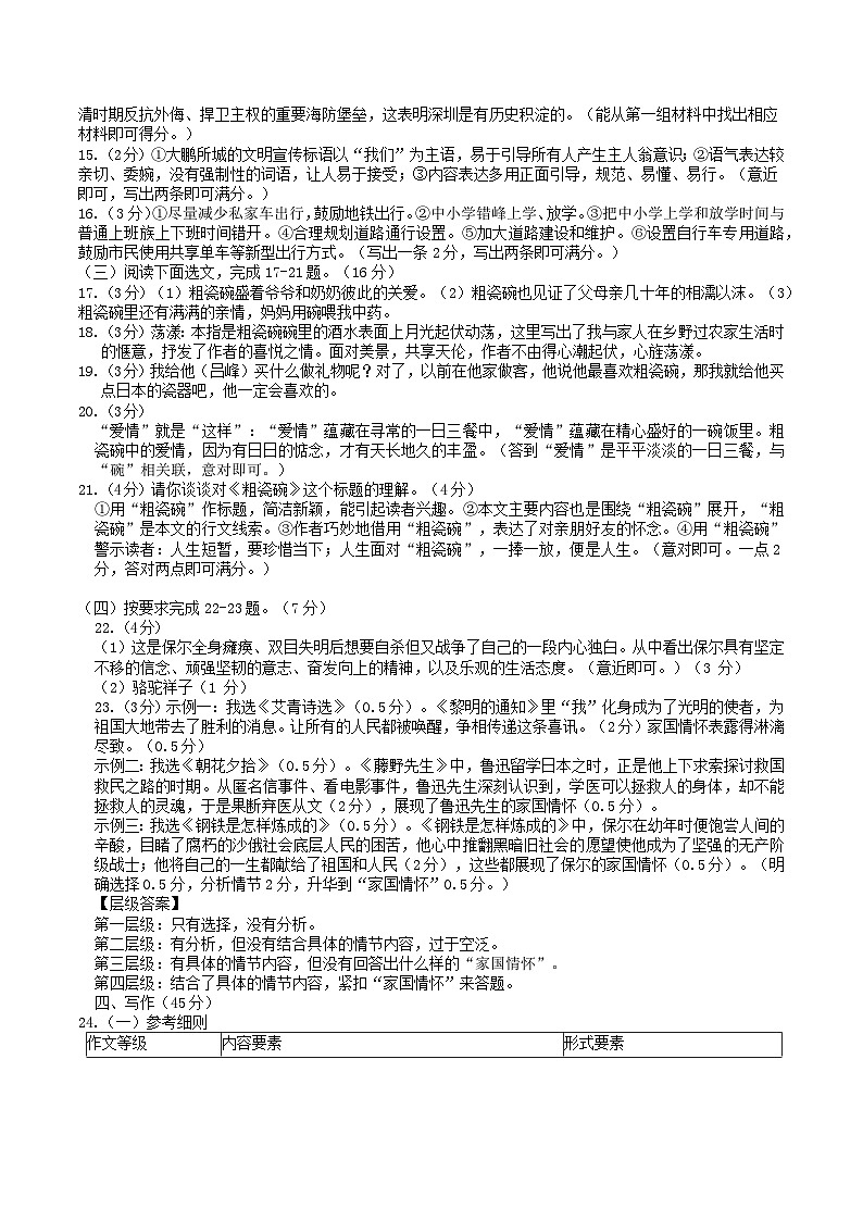 广东省深圳市海湾中学2022-2023学年七年级下学期期中考试语文试题02