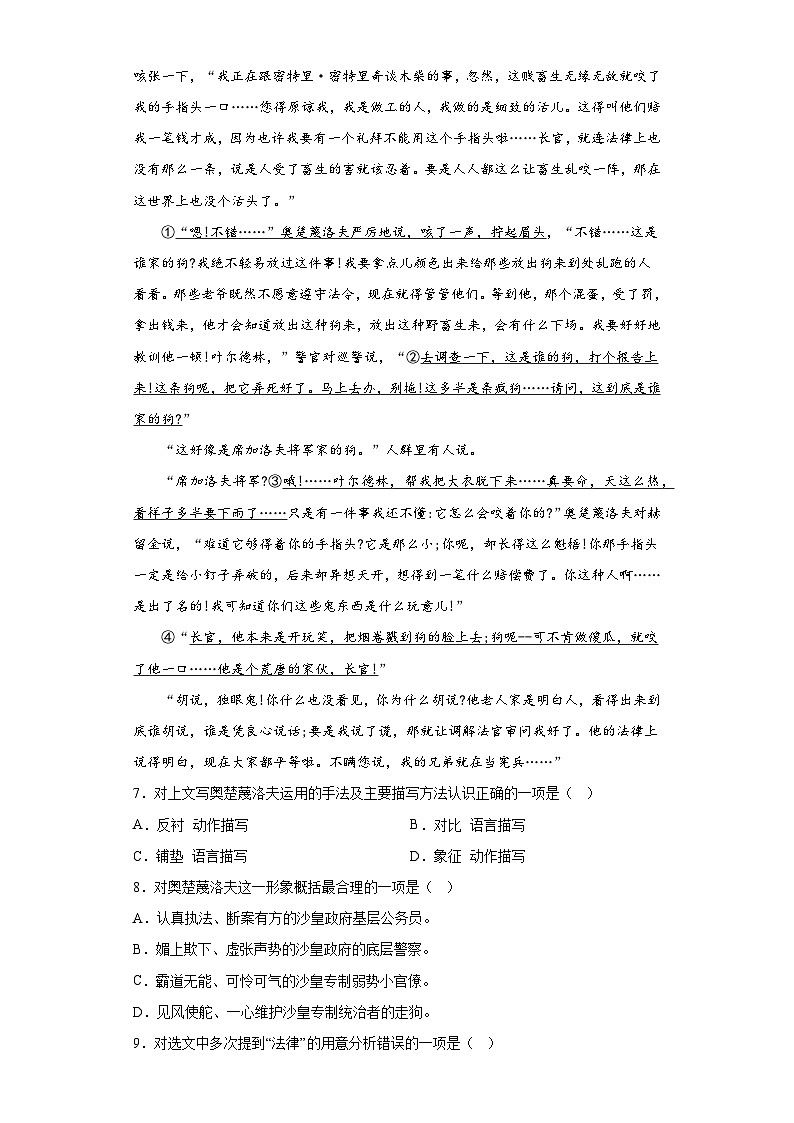 2023年山东省肥城中考模拟语文试题（含答案）第3页