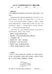2023年广东省深圳市宝安区中考二模语文试题（含答案）