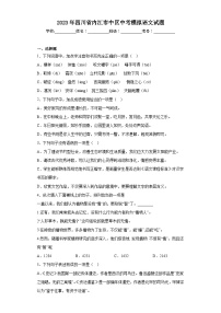 2023年四川省内江市中区中考模拟语文试题（含答案）