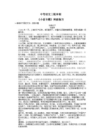 中考语文三轮冲刺《小说专题》突破练习（含详解）