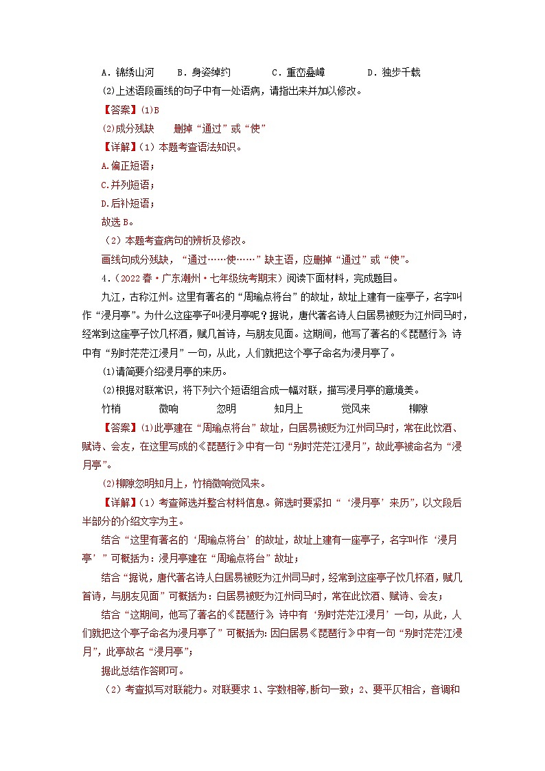 专题06：基础知识综合（专题过关）-2022-2023学年七年级语文下学期期末考点大串讲（部编版）03