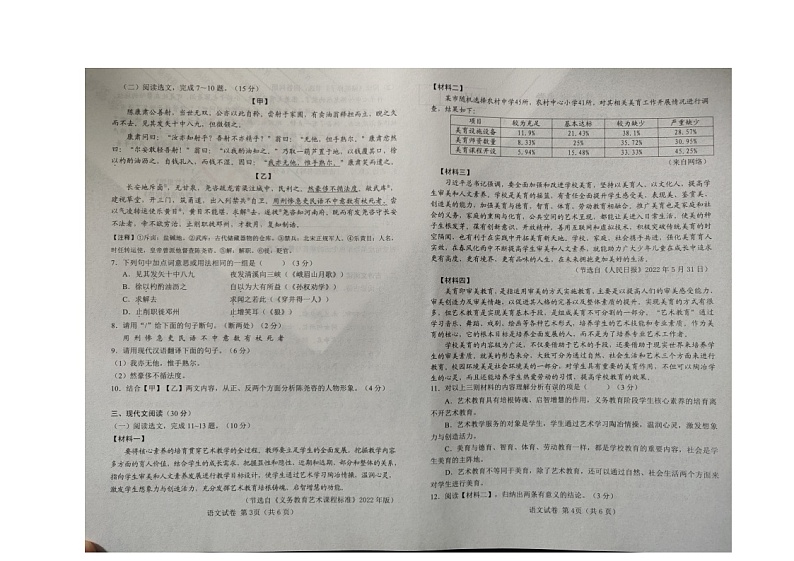 辽宁省大连市金州区2022-2023学年七年级下学期期中考试语文试题第2页