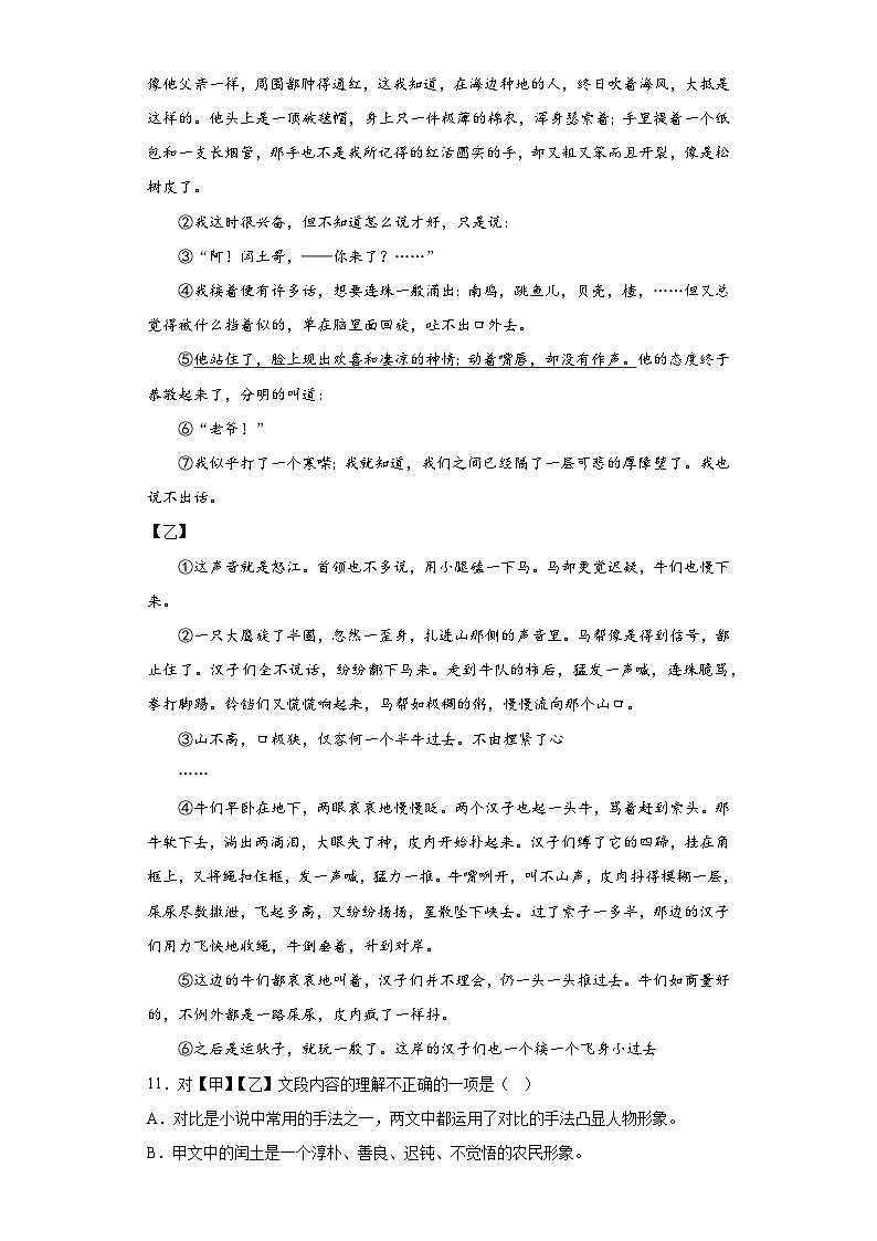 2023年山东省菏泽市单县中考一模语文试题（含解析）03