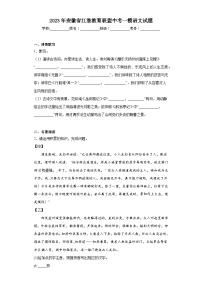 2023年安徽省江淮教育联盟中考一模语文试题（含答案）