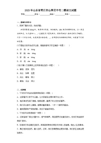 2023年山东省枣庄市山亭区中考二模语文试题（含答案）