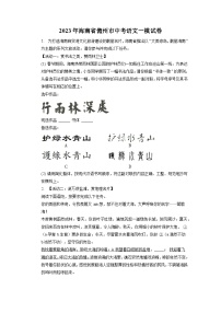 2023年海南省儋州市中考一模语文试题