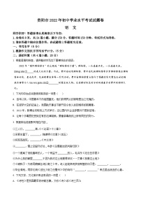精品解析：2022年贵州省贵阳市中考语文真题（原卷版）