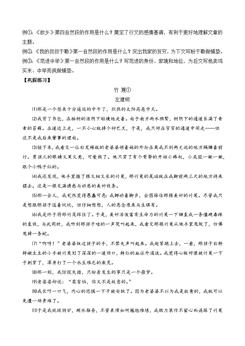 重难点03：情节作用-备战中考语文重难点专练（全国通用）03