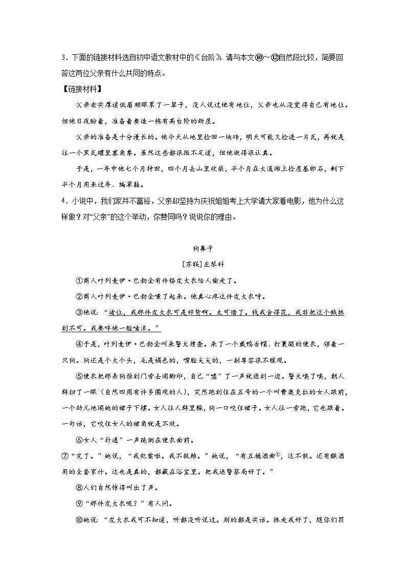 部编版语文七年级下册期末专项复习-课外现代文阅读第3页