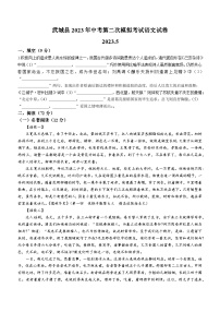 2023年山东省武城县中考二模语文试题（含答案）