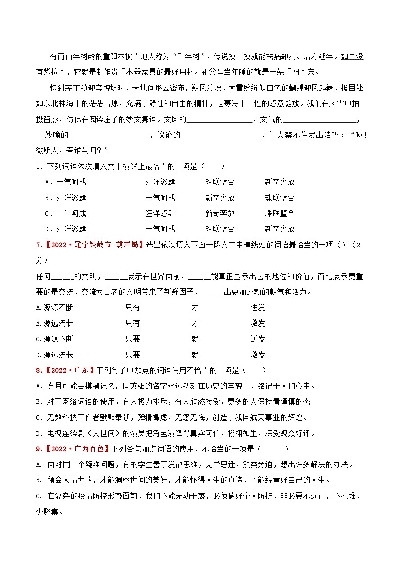 专题03 词语、成语-2023年中考语文考前冲刺提分攻略（原卷版）第3页