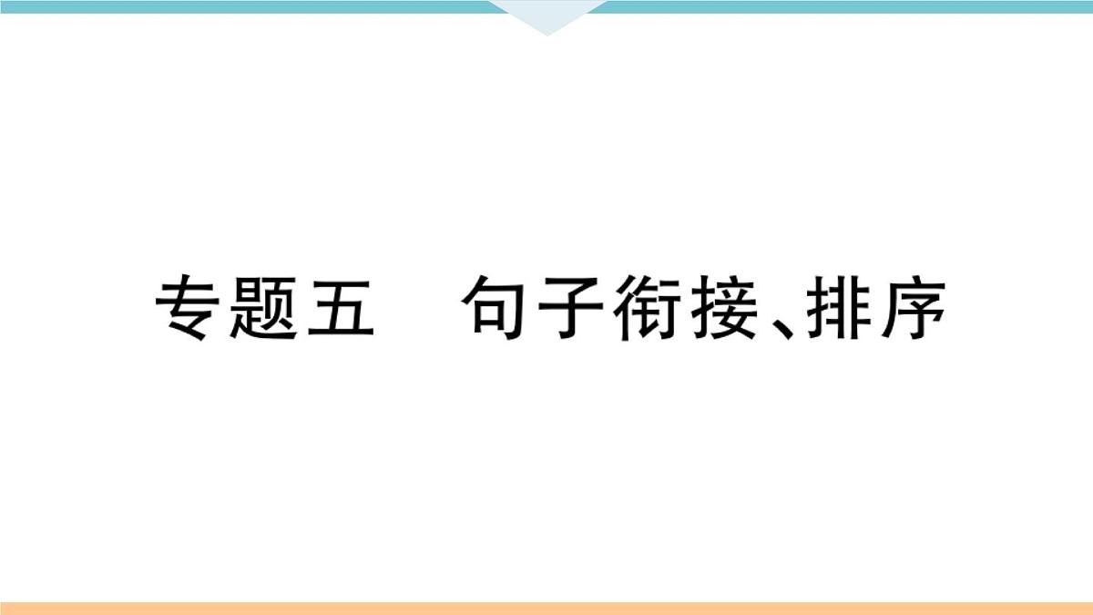 九年级专题复习5专题五句子衔接 排序课件第1页