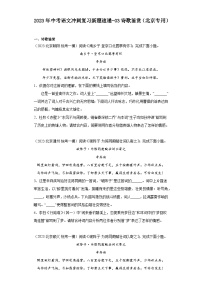 2023年中考语文冲刺复习新题速递-03诗歌鉴赏（北京专用）