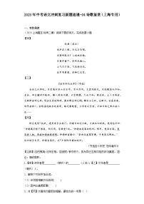 2023年中考语文冲刺复习新题速递-04诗歌鉴赏（上海专用）