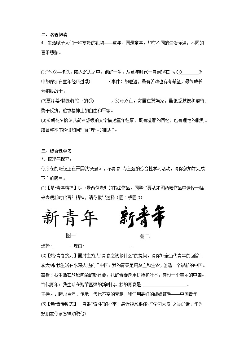 2023年湖南省怀化市中考一模语文试题03