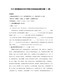 2023届安徽省安庆市中考语文阶段性适应模拟试题（一模）含解析