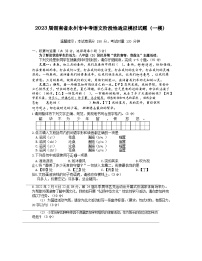 2023届湖南省永州市中考语文阶段性适应模拟试题（一模）无答案