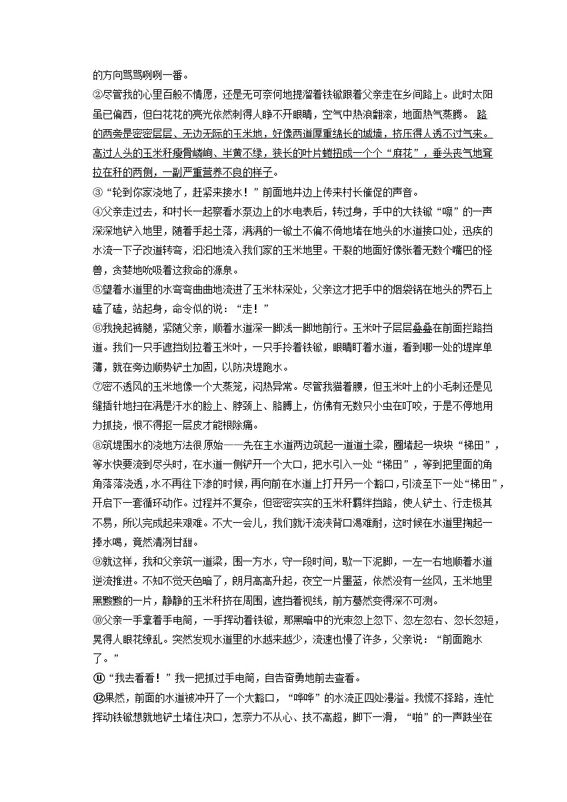 2023年吉林省四平市铁西区吉林师范大学附属中学中考语文六模试卷(含答案)第3页