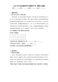 2023年江苏省淮安市开明集团中考二模语文试题(含答案)