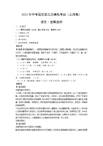 （上海卷）2023年中考语文第三次模拟考试（全解全析）