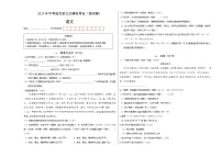 2023年中考第三次模拟考试卷：语文（江苏徐州卷）（考试版）A3