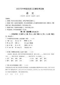 2023年中考第三次模拟考试卷：语文（天津卷）（考试版）A4
