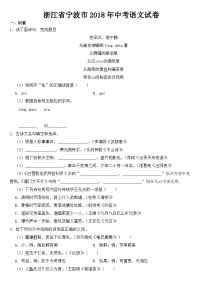 浙江省宁波市2018年中考语文试卷【含答案】