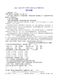 2023年山东日照五莲县九年级学业水平模拟考试语文试题