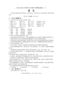2023年四川省绵阳市三台县中考模拟（三）语文试题