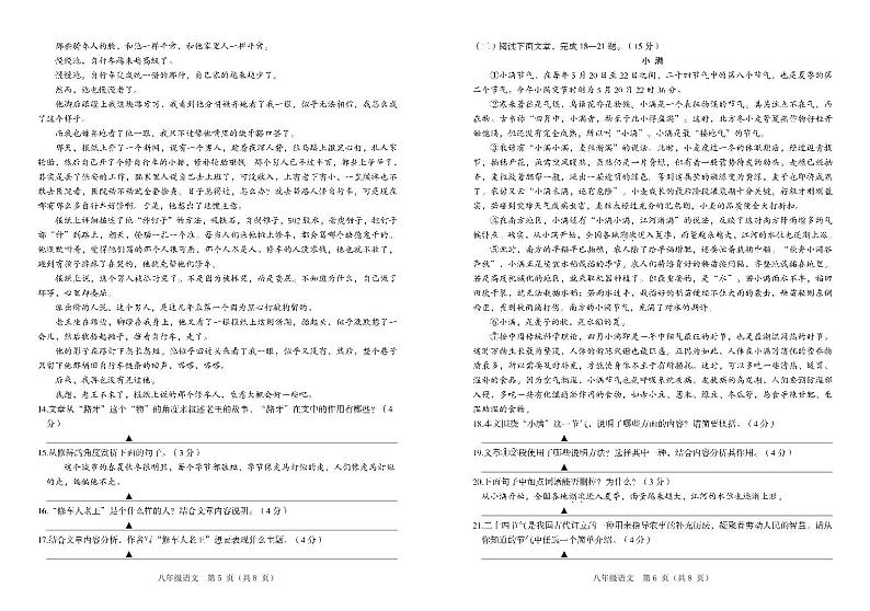 四川省凉山州宁南县初级中学2022-2023学年八年级下学期第二次月考语文试题03