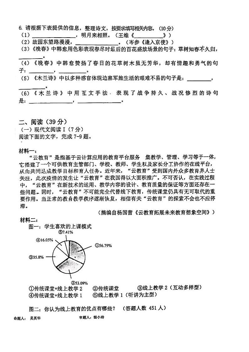 广西桂林市第一中学2022-2023学年七年级下学期期中语文试题02