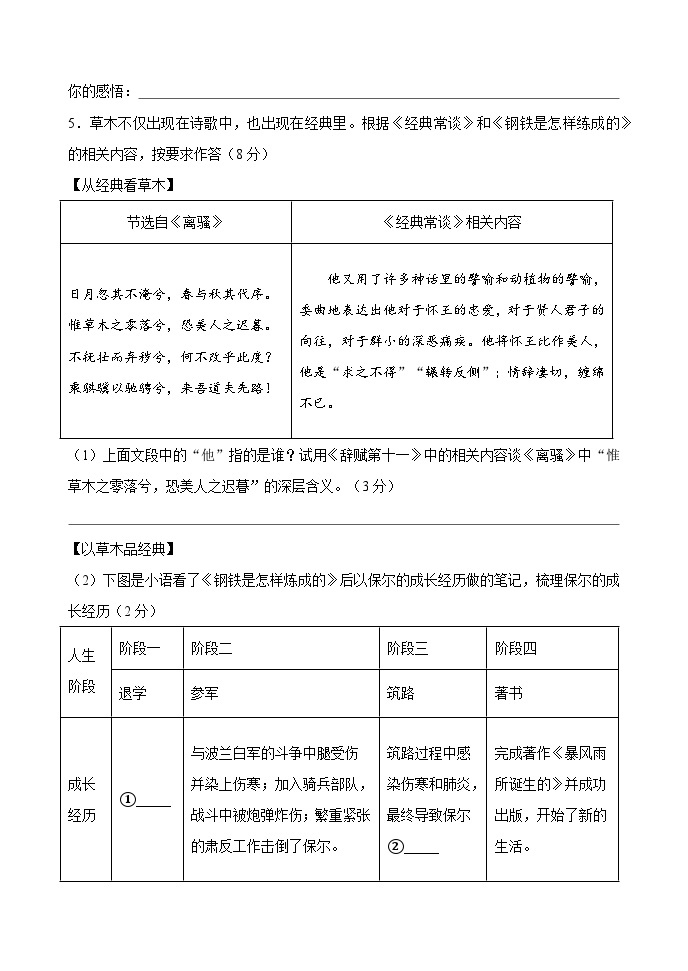 重庆市十一中教育集团2022-2023学年八年级下学期五月月考语文试题02