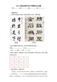 2023年海南省陵水县中考模拟语文试题-（含答案）