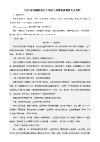 2023年部编版语文八年级下册期末典型作文及例析