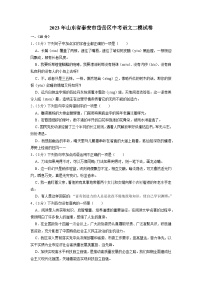 2023年山东省泰安市岱岳区中考二模语文试卷