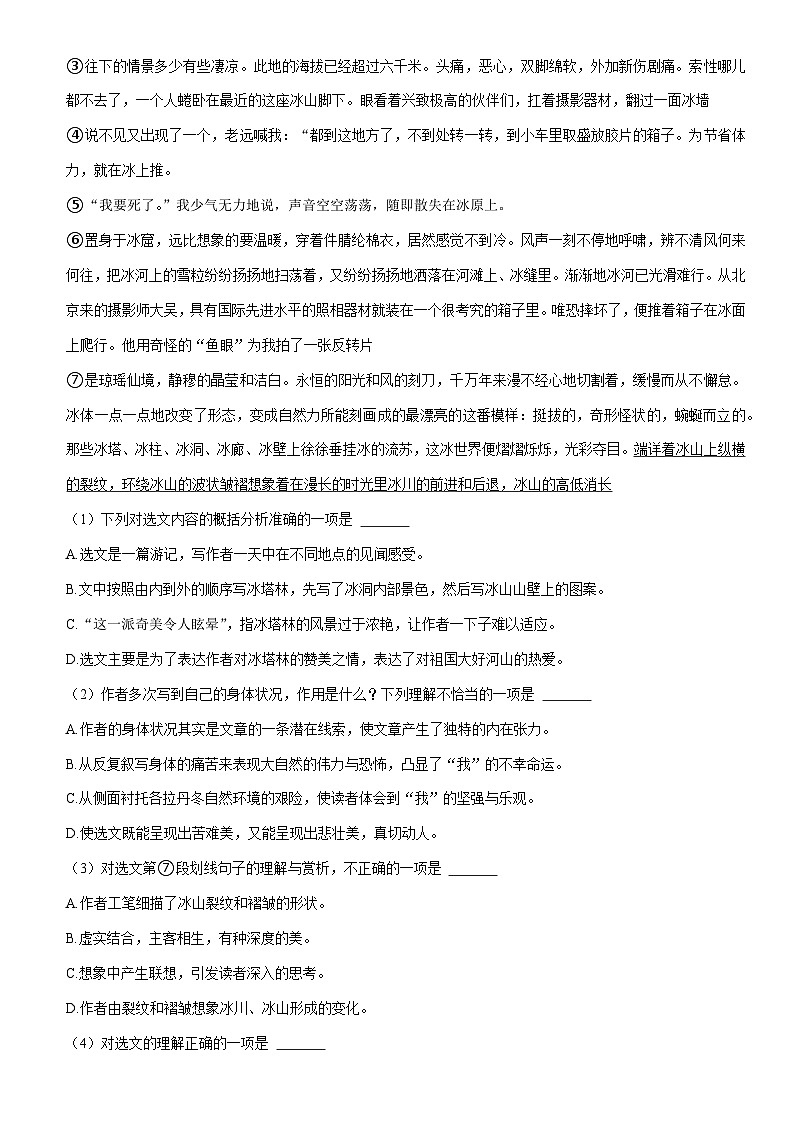 2023年山东省泰安市岱岳区中考二模语文试卷（含答案）03