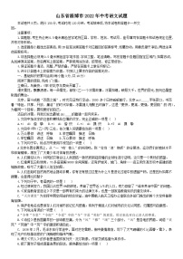2022年山东省淄博市中考语文真题
