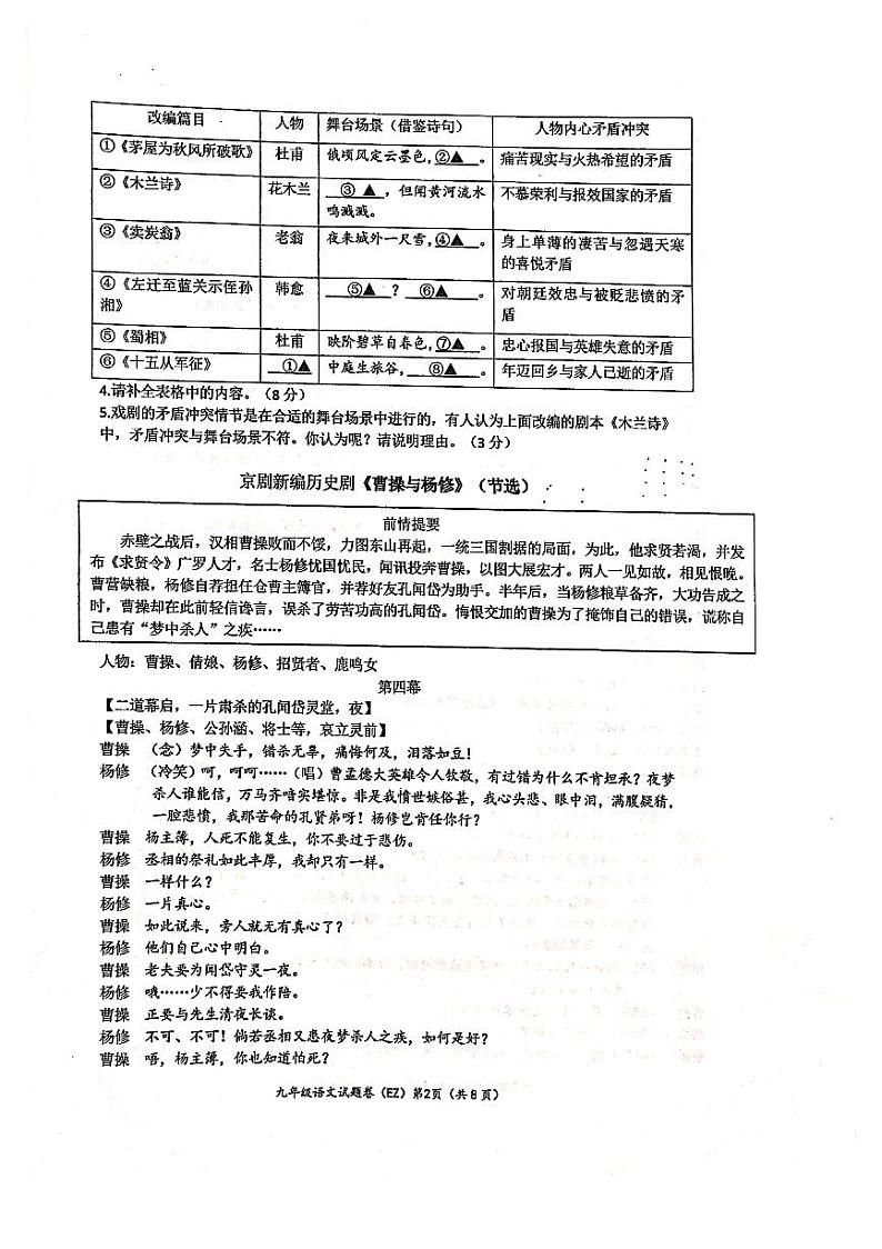 2023年浙江省温州市第二中学中考三模语文试题第2页