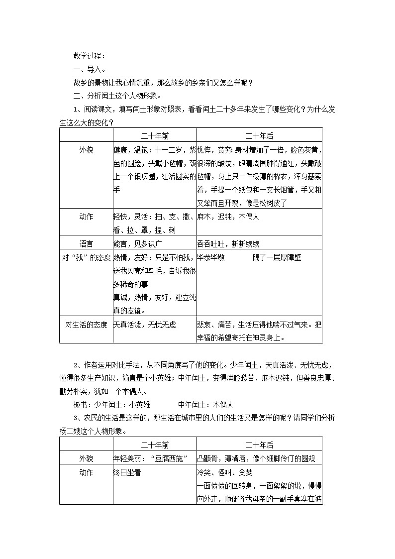 第14课《故乡》教学设计2-九年级语文上册统编版第3页