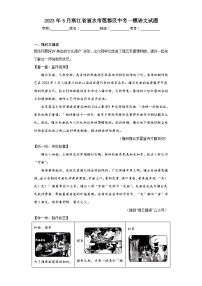 2023年5月浙江省丽水市莲都区中考一模语文试题（含答案）