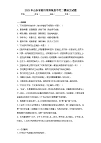 2023年山东省临沂市郯城县中考二模语文试题（含答案）