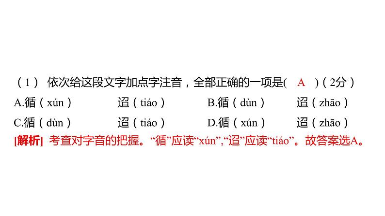 中考语文三轮冲刺训练-- 专题一 字音（课件）06