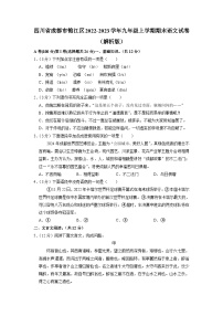 四川省成都市锦江区2022-2023学年九年级上学期期末语文试卷