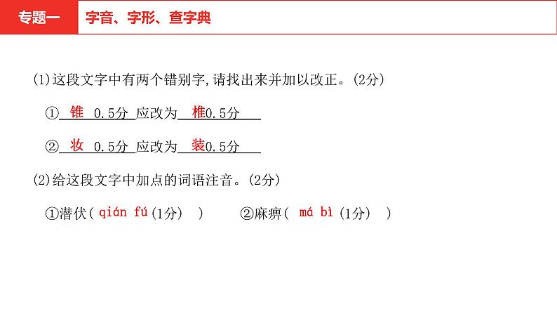 中考语文复习--  专题一 字音字形查字典课件PPT第8页