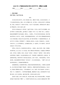 2023年5月湖北省武汉市江汉区中考二模语文试题（含解析）