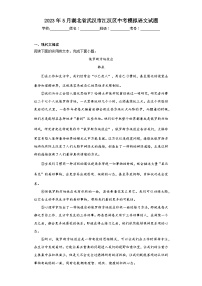 2023年5月湖北省武汉市江汉区中考模拟语文试题（含解析）