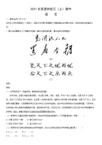 2021北京通州初三（上）期中语文（教师版）