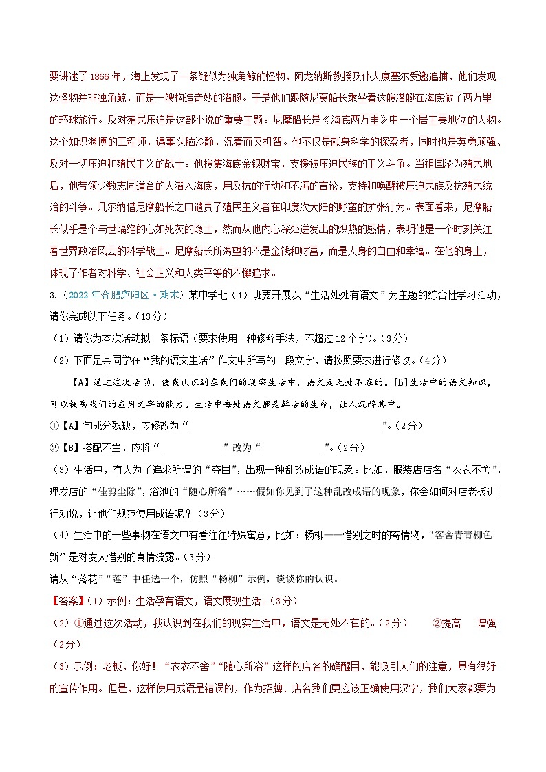 语文01卷（安徽专用）-（全解全析）第3页
