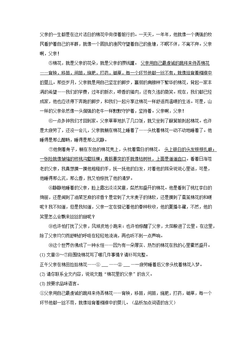 2023年安徽省淮北市濉溪县部分学校中考语文三模试卷-普通用卷03